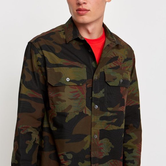 TRÈS BIEN Camo Heavy Cotton Shirt Jacket - Picture 1 of 10
